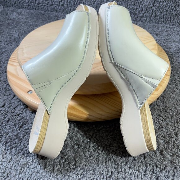 Dansko Shoe Ravyn Peep Toe Sandal Womens Size 10 Leather Beige Slip On Comfort - Picture 6 of 8